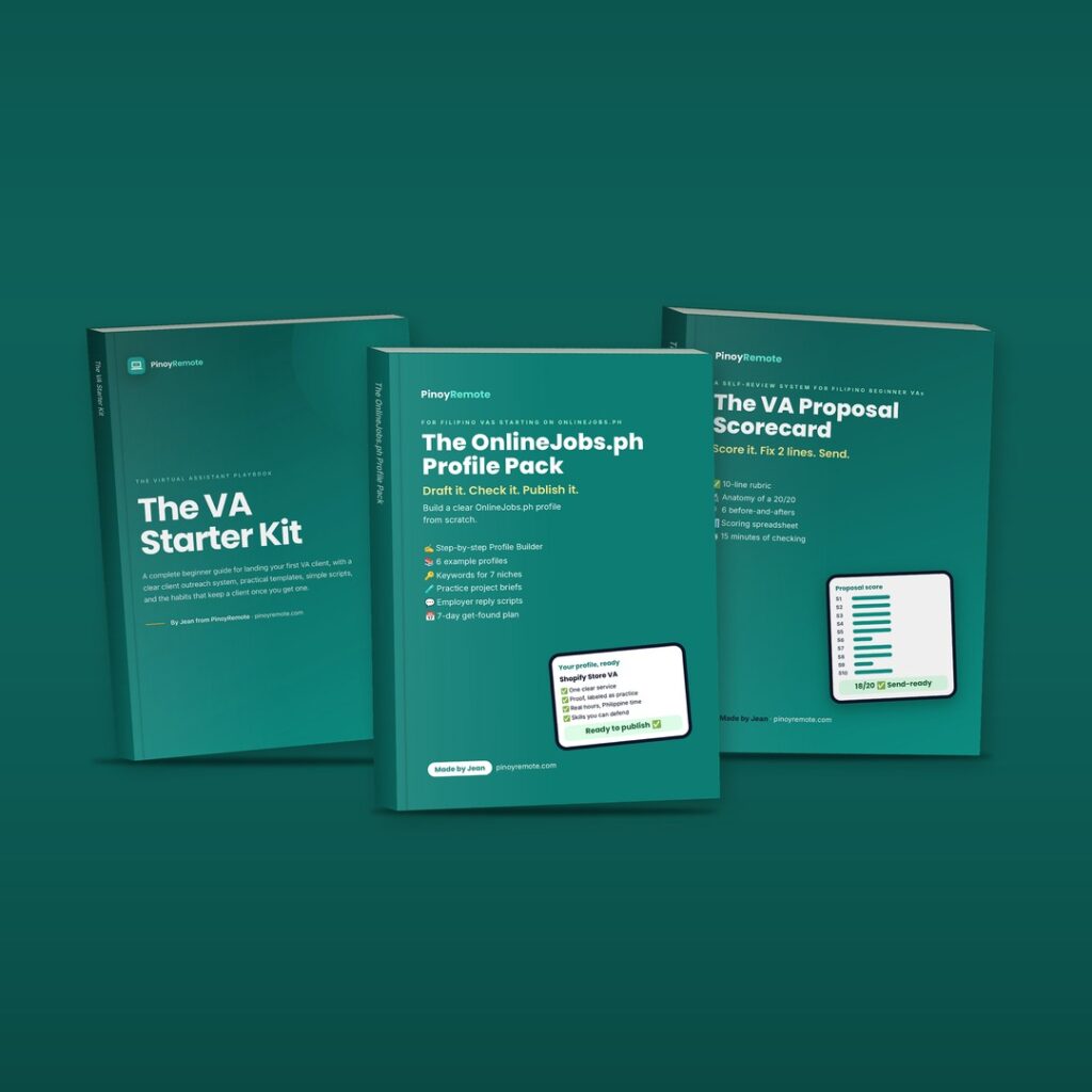 Profile Pack, VA Starter Kit and VA Proposal Scorecard books
