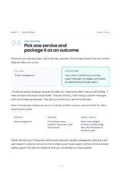 VA Starter Kit guide page 12: pick one service and package it as an outcome