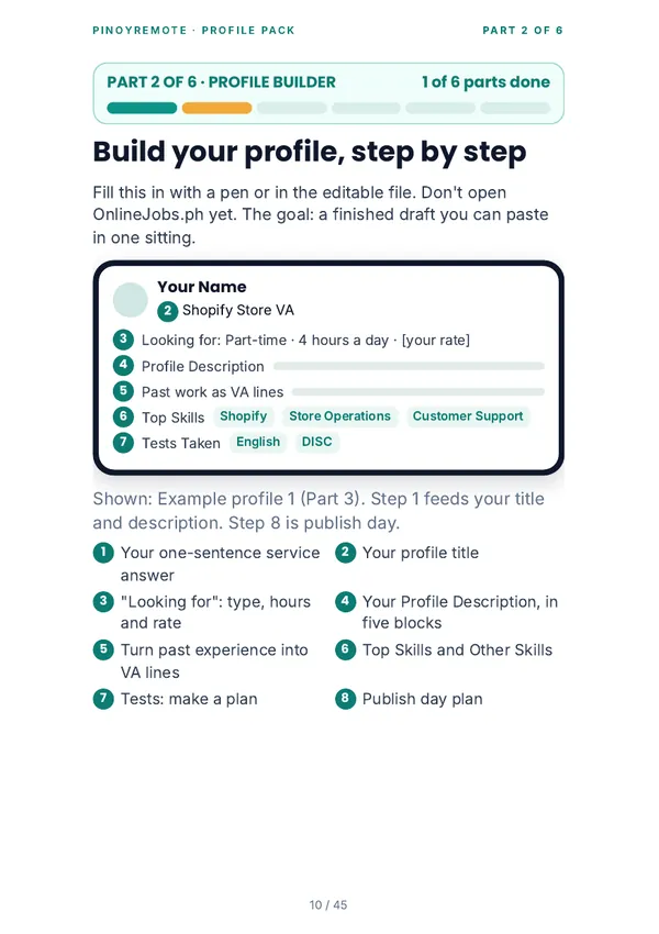 Build your profile, step by step, Page 10