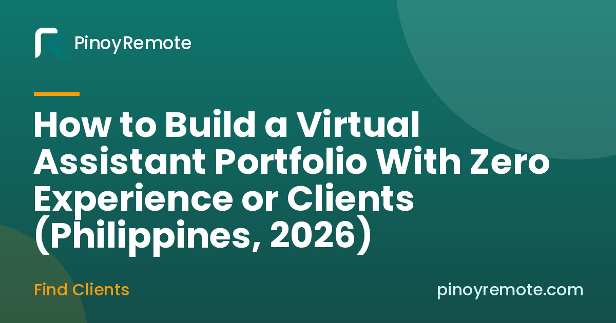 virtual assistant portfolio no experience Philippines example card