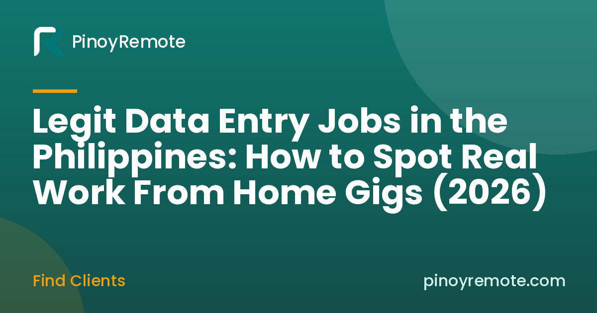 Legit data entry jobs Philippines work from home