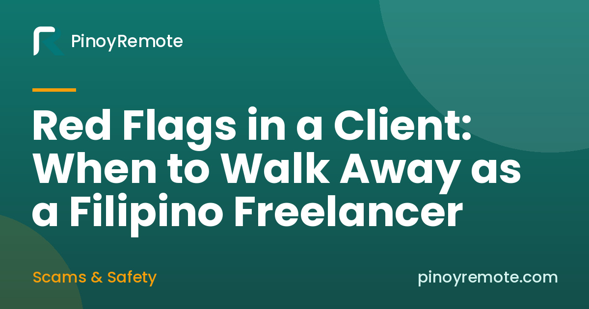 Red flags in a client Philippines freelancers should watch for, PinoyRemote featured card